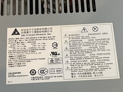 HP 573943-001 ProLiant ML110 G6 300W Power Supply DPS-300AB-50 | SPS 576931-001 - Picture 2 of 4