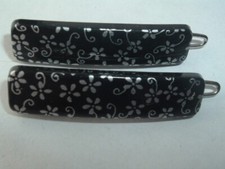 BLACK PLASTIC SMALL HAIR BARRETTES UP DO HAIR ACCESSORY