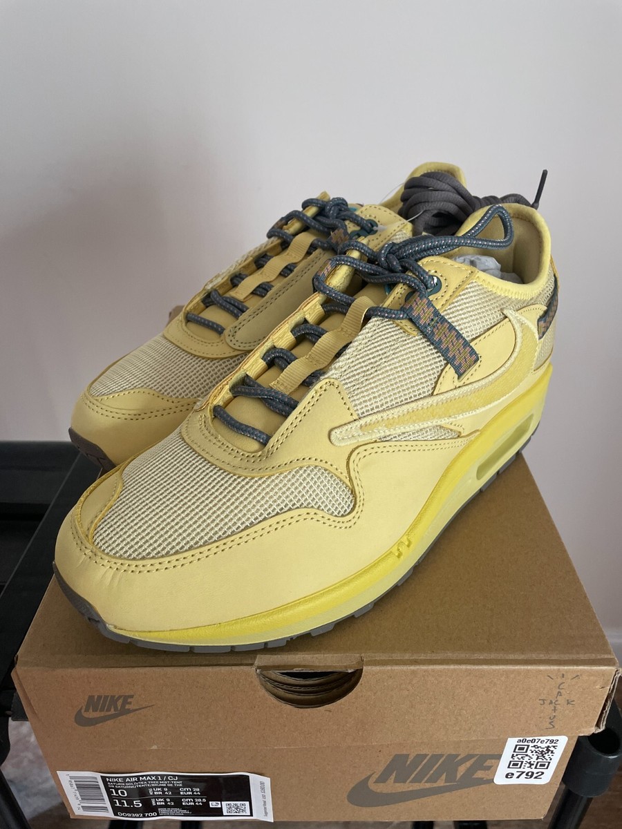 Travis Scott Nike Air Max 1 Saturn Gold Size 10 DO9392-700 Travis Scott Nike Air Max 1 Saturn Gold Size 10 DO9392-700