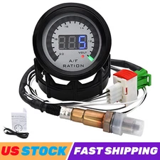 52mm Digital Air Fuel Ratio Gauge Volmeter with Narrowband O2 Oxygen Sensor US