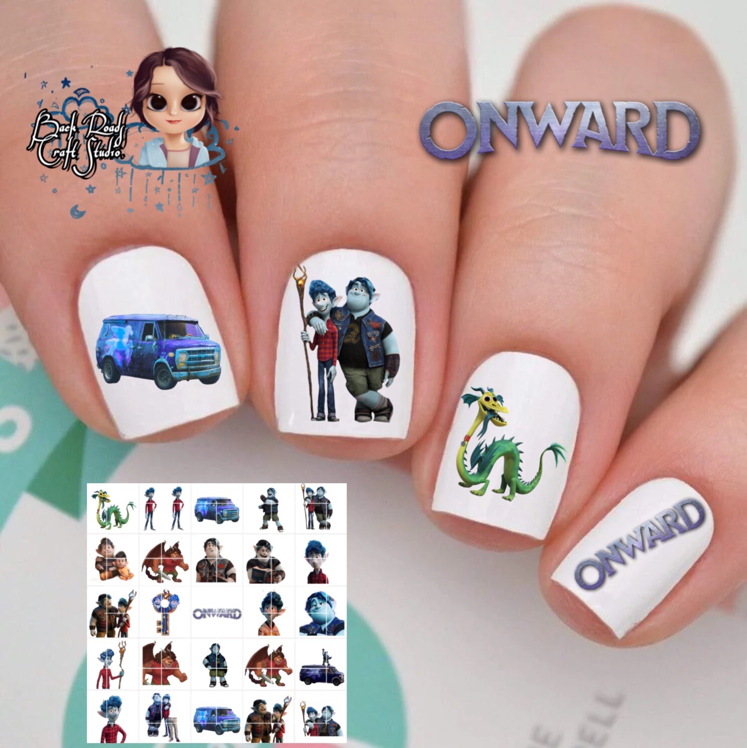 Onward Waterslide Nail Decals Set Of 50 Instructions & Bonus