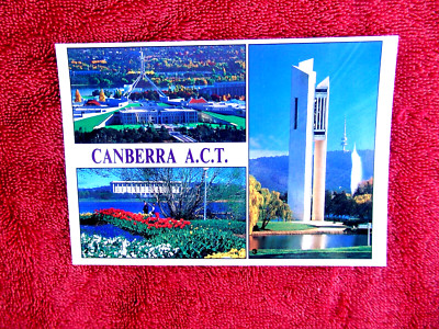 THREE GREAT VIEWS  OF  CANBERRA A.C.T.  COLOUR POSTCARD [223]