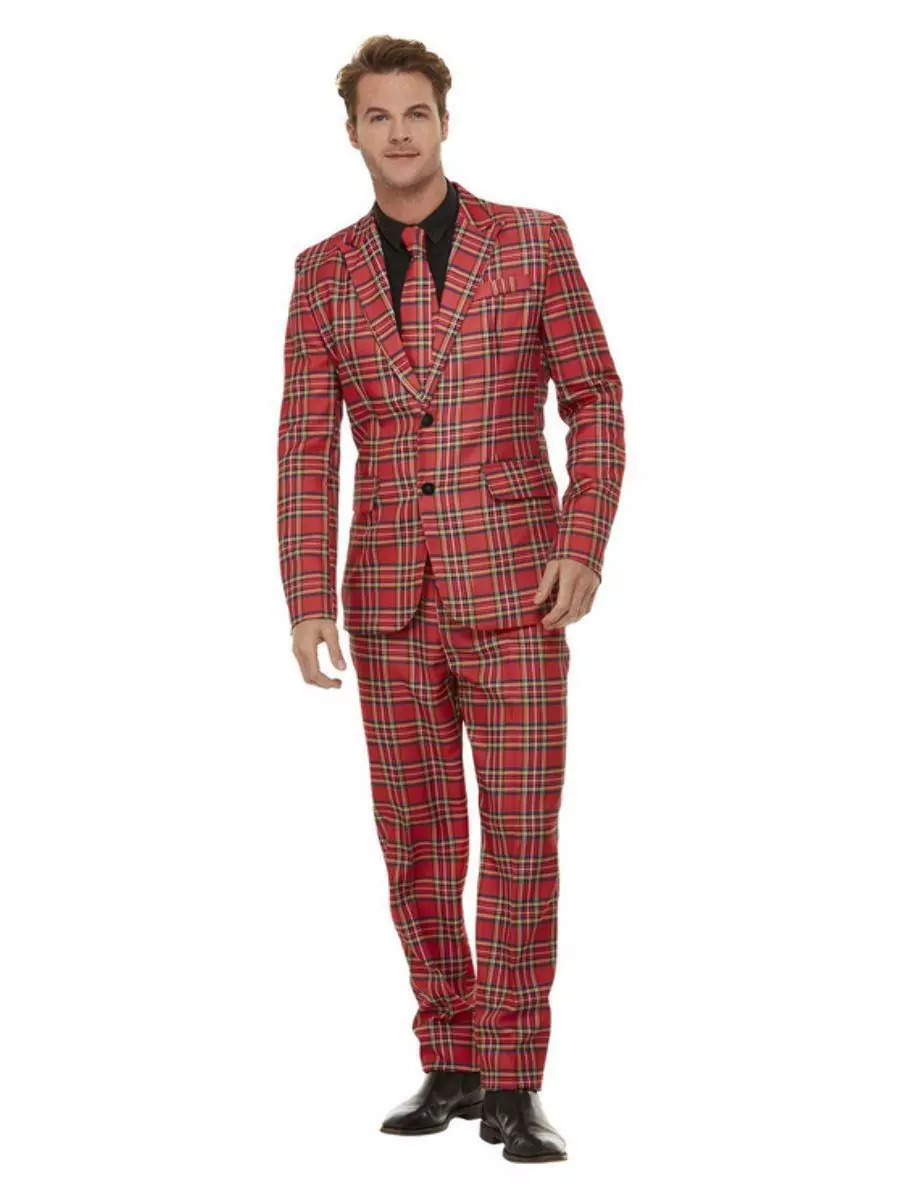 Mens plaid deals christmas suit