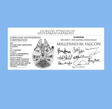 Star Wars DeAgostini Fanhome Millennium Falcon 3x7 brushed metal plaque