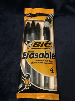 SEALED PKG OF New Old Stock Vintage Bic Erasable BLACK