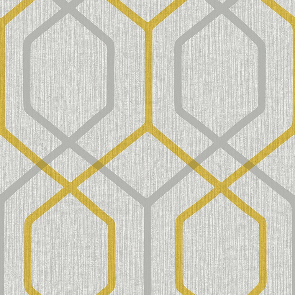 Belgravia Oria Geometric Textured Wallpaper Yellow 6734 eBay