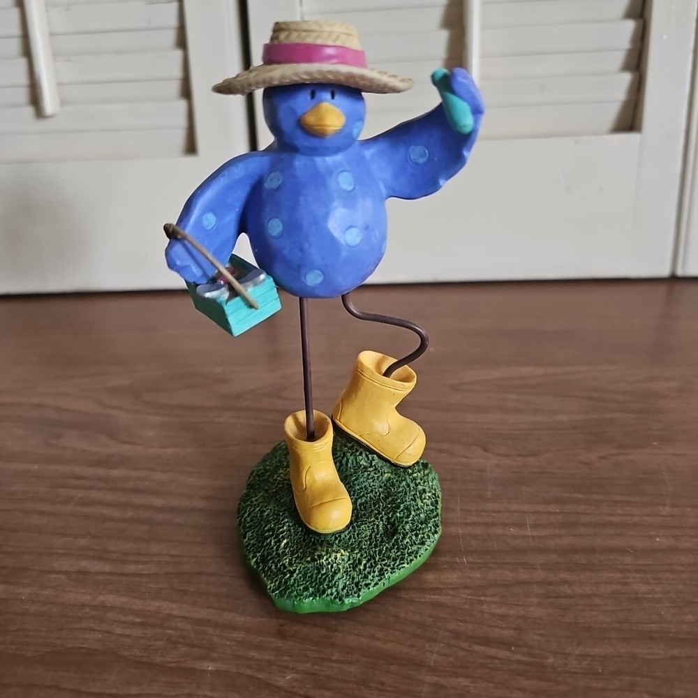 RUSS BERRIE TWEET ALONG WITH ME Yellow Gardening Yardbird FIGURINE 11679 SEE PIX