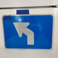 Authentic Traffic Highway Road Street Arrow Sign 45 Degree Left 21" X 15" 12-176