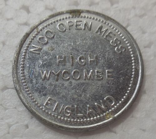 NCO OPEN MESS HIGH WYCOMBE ENGLAND 25¢ US MILITARY TRADE TOKEN - Imagen 1 de 2
