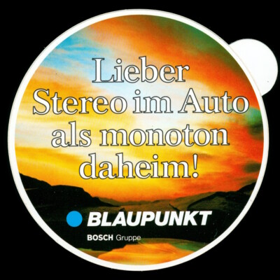 Werbe Aufkleber - Blaupunkt - Lieber Stereo als Mono - 10x10cm Vintage 80er 90er