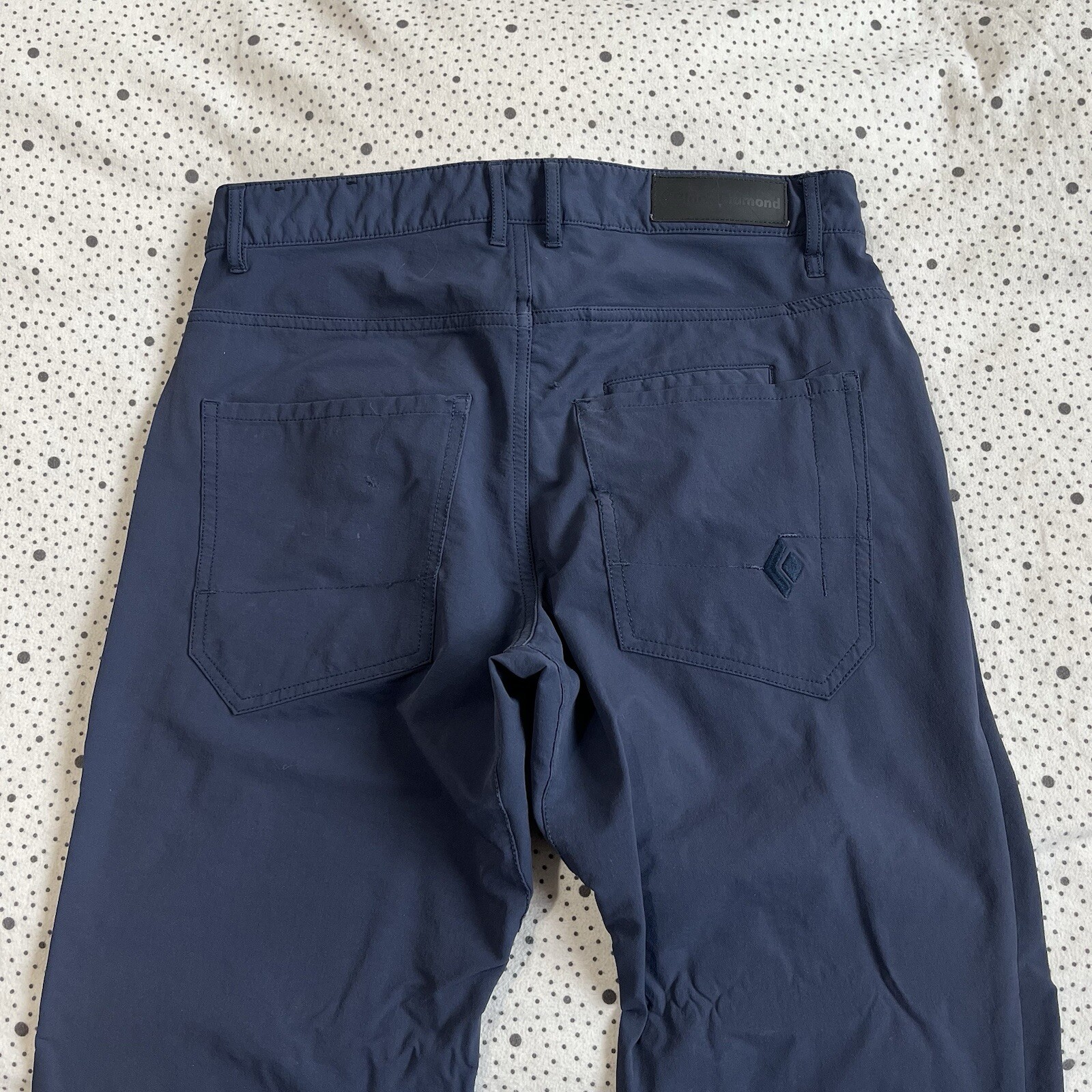 Pantalones cónicos negros diamante exterior para hombre 30 pantalones de escalada azules pierna recta