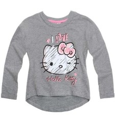SANRIO sweat pull fille HELLO KITTY  6 8 ou 10 ans gris clair manches longues
