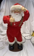 Christmas Jingle Bell Rock Santa Claus Animated Dancing Musical Vintage & WORKS