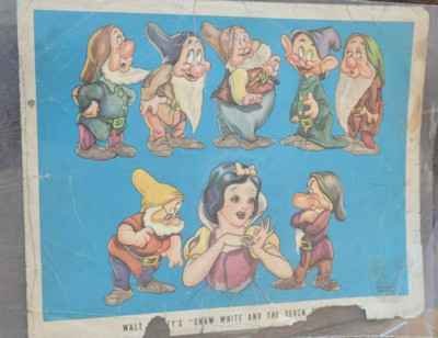 VINTAGE WALT DISNEY SNOW WHITE AND THE SEVEN DWARFS COLOR CARTOON PHOTO ...