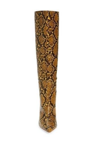 Jeffrey Campbell Point Toe Knee High Boots Snake print Sz 9.5 - Picture 5 of 6