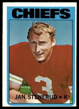 1972 Topps #61 Jan Stenerud Kansas City Chiefs EX-EXMINT