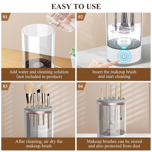 Automatic Brush Cleaner Electric Makeup Brush Cleaning Machine Fast Clean Dryer - Picture 5 of 12