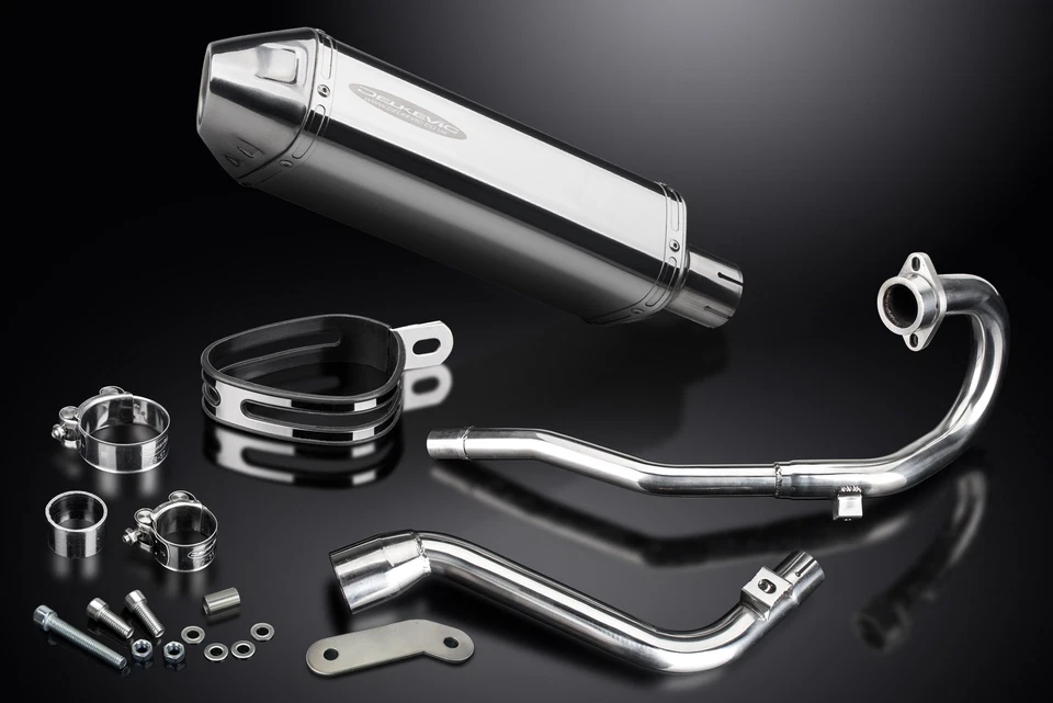 Silenciador de escape completo de 13" de acero inoxidable triovalado Honda CRF250L 2012-2016 Delkevic Foto 3 de 4