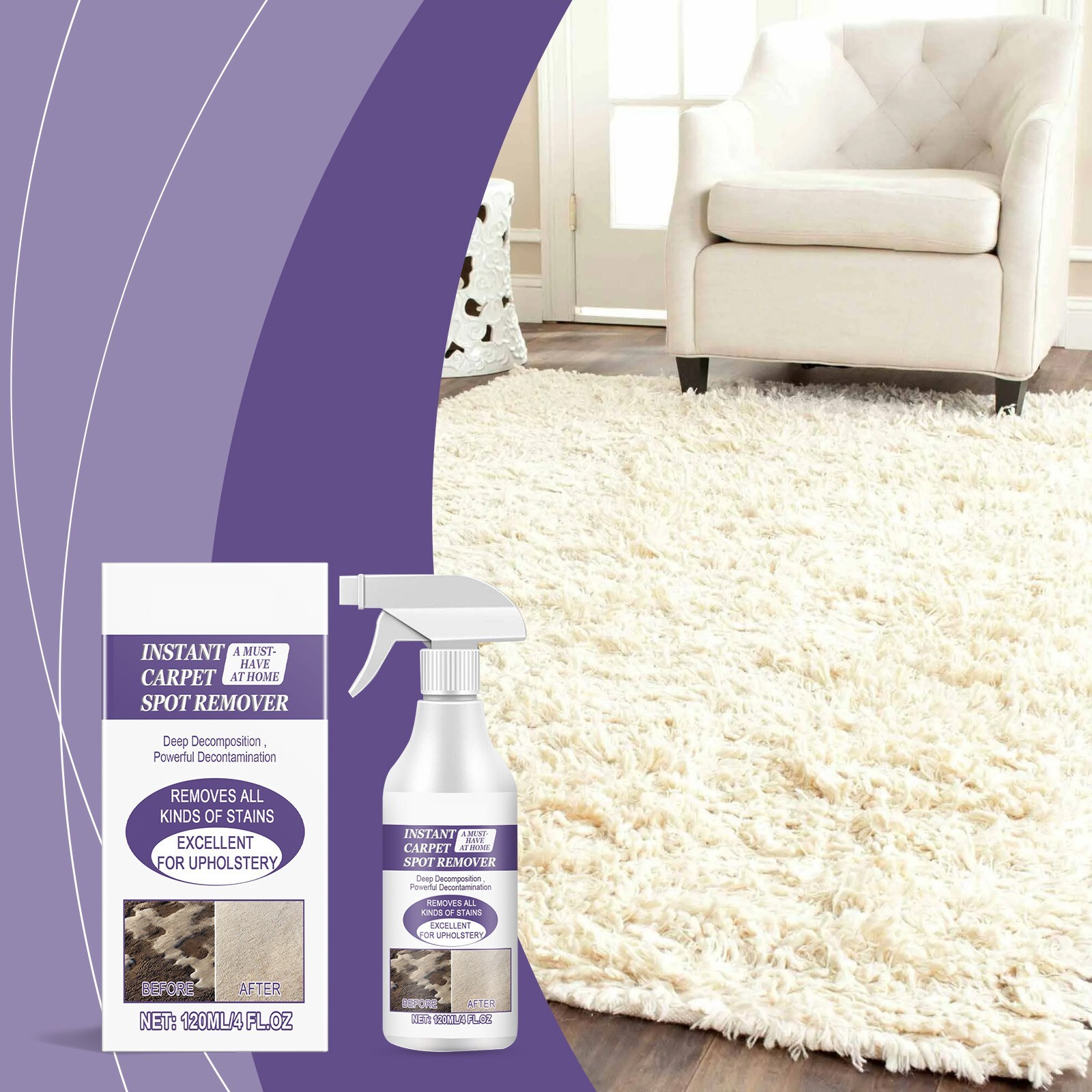 Carpet Stain Remover Coffee Stain Oil Stain Stubborn Stain Cleaner120ml