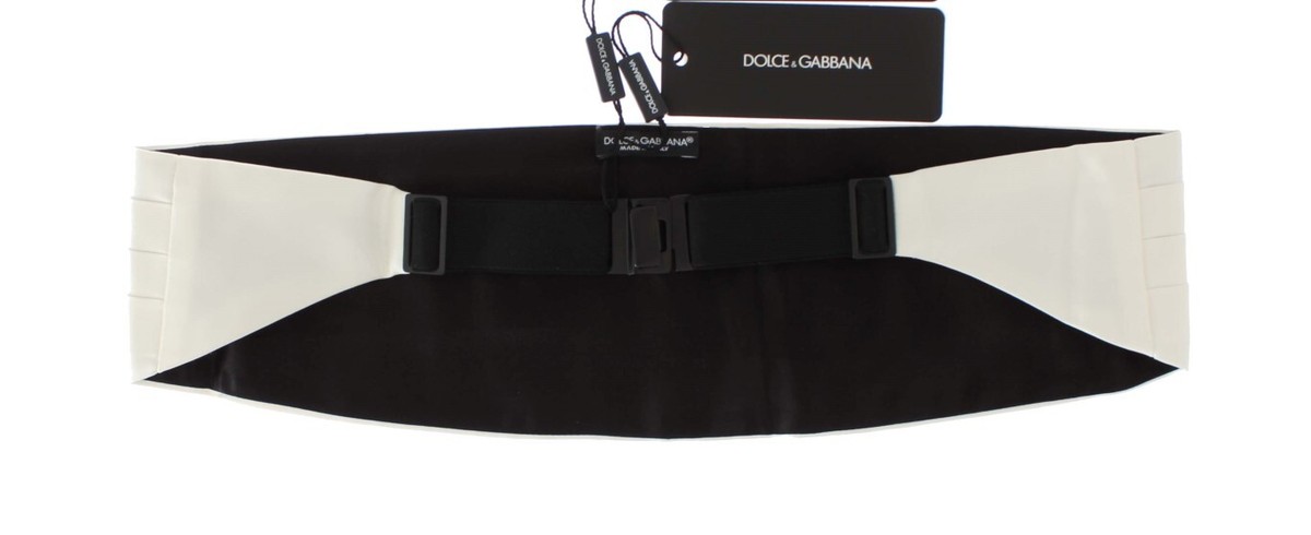 ベルト DOLCE & GABBANA SILK SATIN CUMMERBUND Dolce & Gabbana White Wide Belt Silk Men's Cummerbund