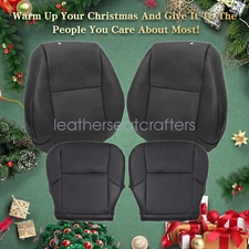 Driver Passenger Bottom Top Leather Seat Cover For 2010-2017 Lexus GX460 Black