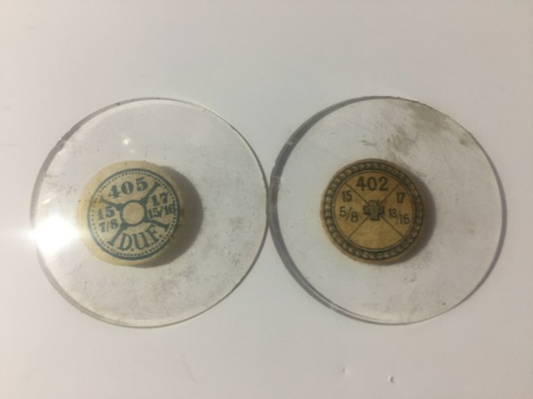 Dos cristales cóncavos reloj de bolsillo Ø 4,02 y 4,05,
