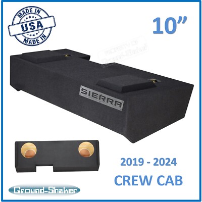 2019-2024 Gmc Sierra Crew Cab Truck Sub Box 10'' Dual Subwoofer Enclosure