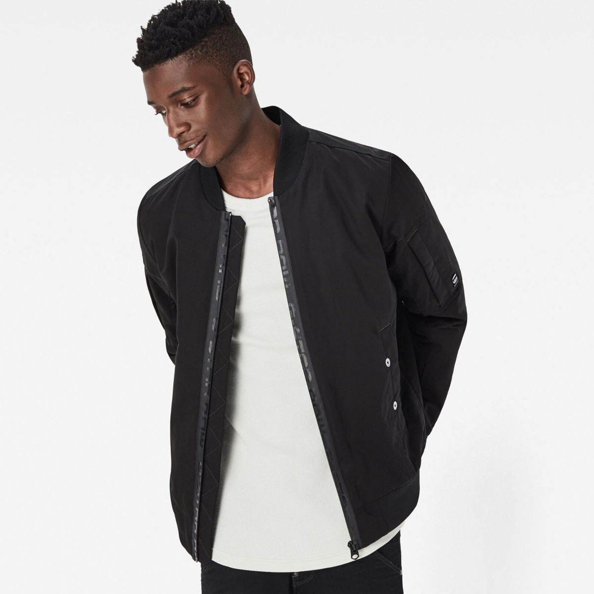 NWT Mens G-Star Raw Batt IG Bomber Jacket Glossy Mercerized Yarns