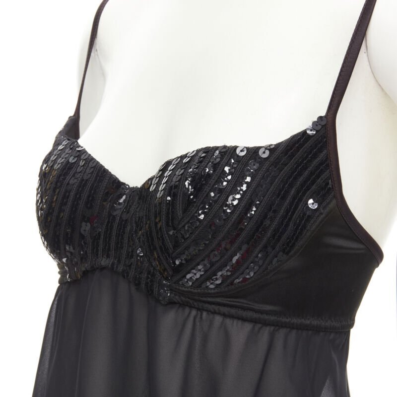 トップス LA PERLA LA PERLA Vintage Ritmo Di Perla black sequins cupped bra