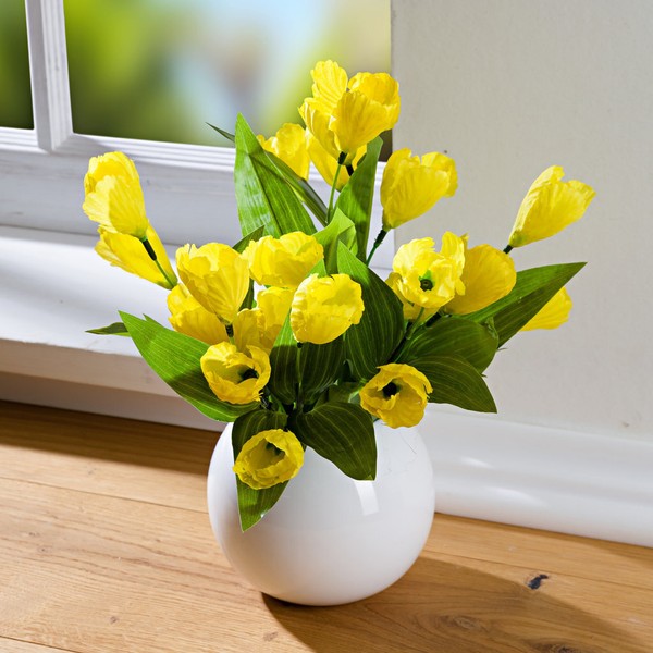 Kunstblumen Blumenstrauß Krokus 2X Bouquet Gelb 36 Cm KüNstliche Blumen Pflanzen-image