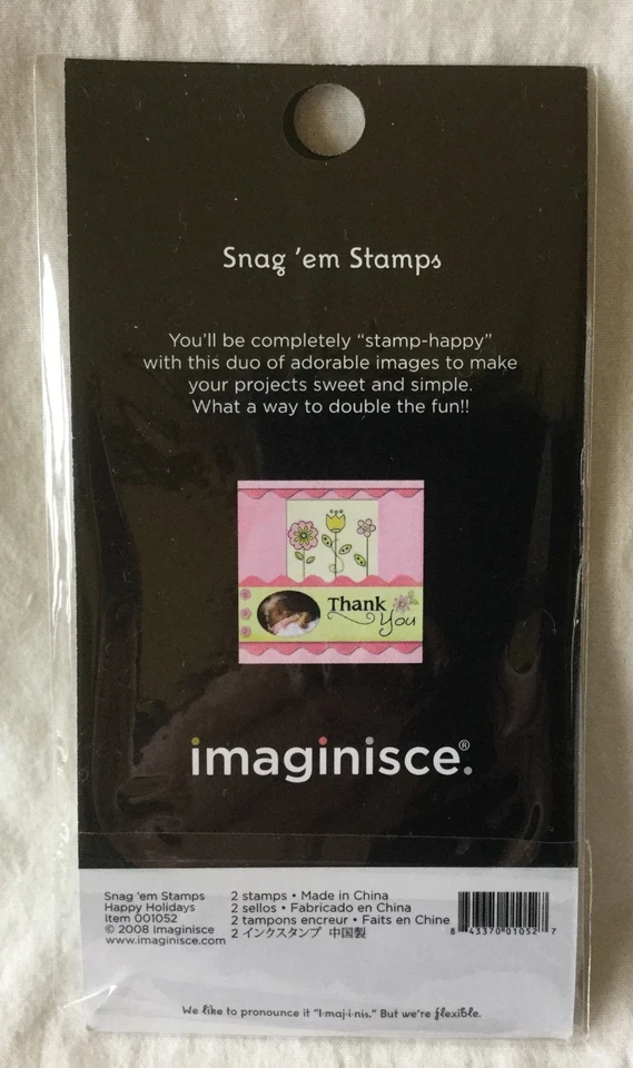 NUEVO Exclusivo Archiver's Snag 'Em Stamp Duos Imaginisce - Felices Fiestas Flor  Foto 2 de 2