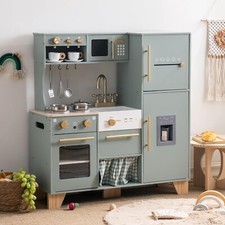 Robud Large Kids Play Kitchen Wooden Pretend Kitchen Playset Toddler Cooking Toy