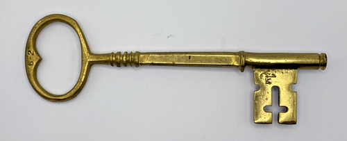 Vintage Messing Schlüssel gestempelt Skelett Schlüssel 7 1/2"
