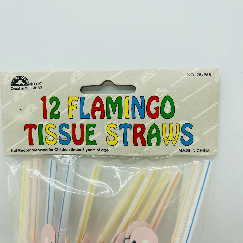 12 New Vintage Flamingo Straws Retro Pool Party Kitsch Florida Cottage Core  - Image 4 of 4
