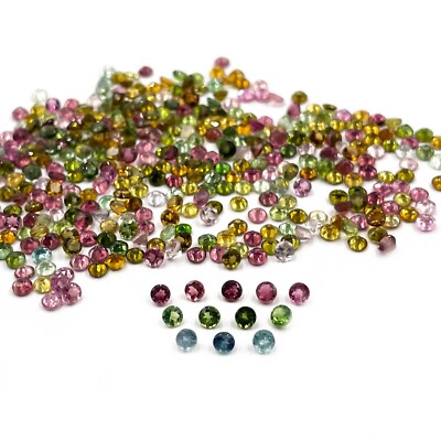 Natural Multi Tourmaline Round Cut Loose Gemstone Lot 50 Pcs 3 MM