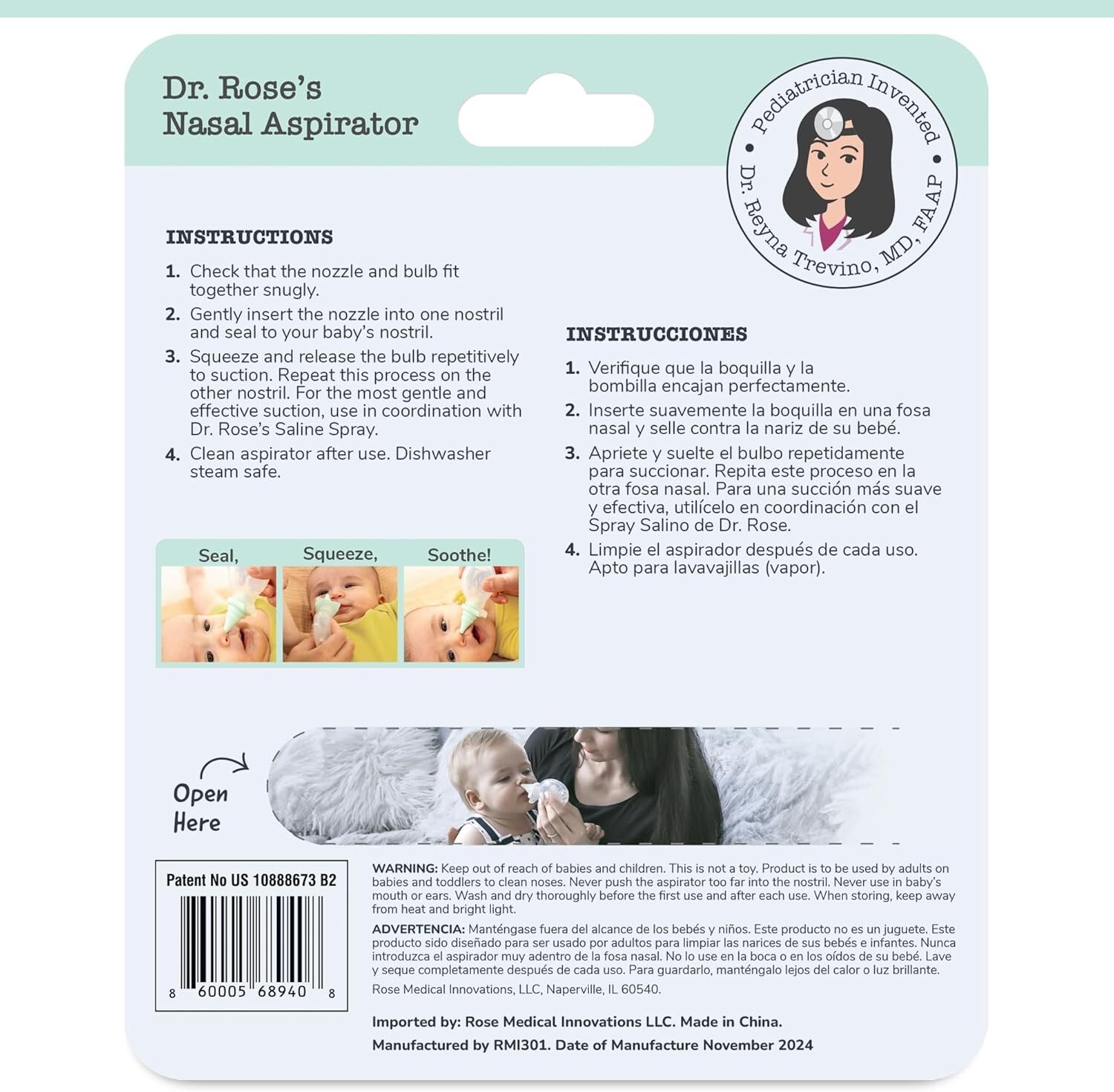 Dr. Rose’s Baby Nasal Aspirator – Dual Suction Snot Remover for Kids & Infants