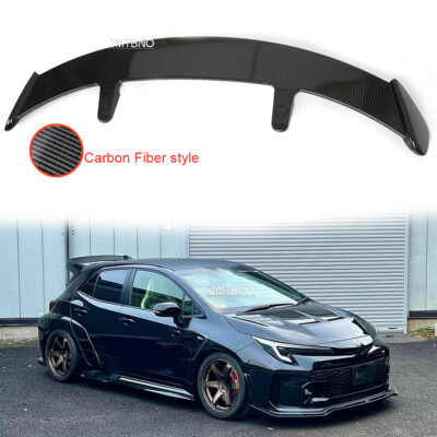 52'' Car Rear Spoiler Racing Tail Wing For Toyota Yaris Hatchback Carbon Fiber