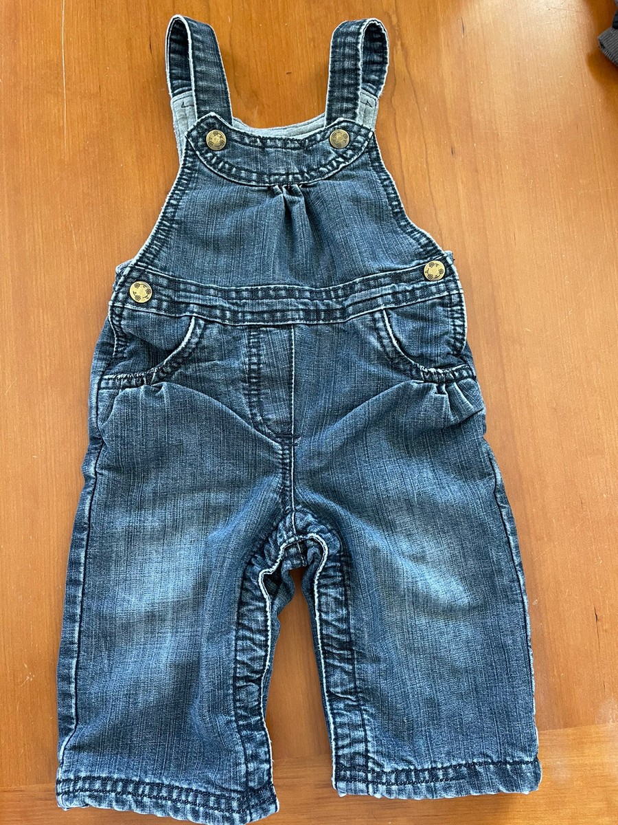 Dpam Baby Denim Adjustable Strap Fully Lined Overall-6 Mos