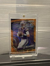 2025 Panini Prizm 279 J.J. McCarthy, Minnesota Vikings Prizm Orange Wave /65