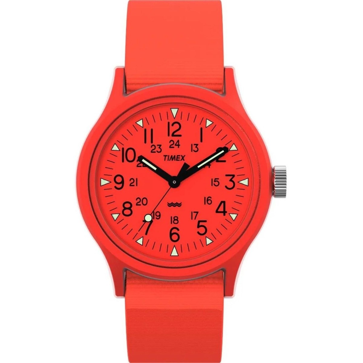 New Unisex Timex MK1 Orange Easy Reader 30m W/Proof 36mm Watch