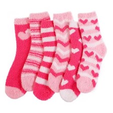 6 Pairs Valentine's Day Fluffy Socks for Women Girls  6 Styles Classic Cozy