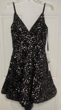 NEW Ashley Lauren Multi Sequin Mini A Line Dress 4073 Size 2 Formal Homecoming