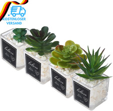 4 Stück Kunstpflanze, Kunstpflanzen Klein Deko, Sukkulenten Künstlich Mit Blumen