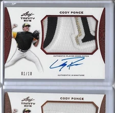 2015 Leaf Trinity CODY PONCE 5 Color Patch Red Foil Auto RC 1/10 Blue Jays