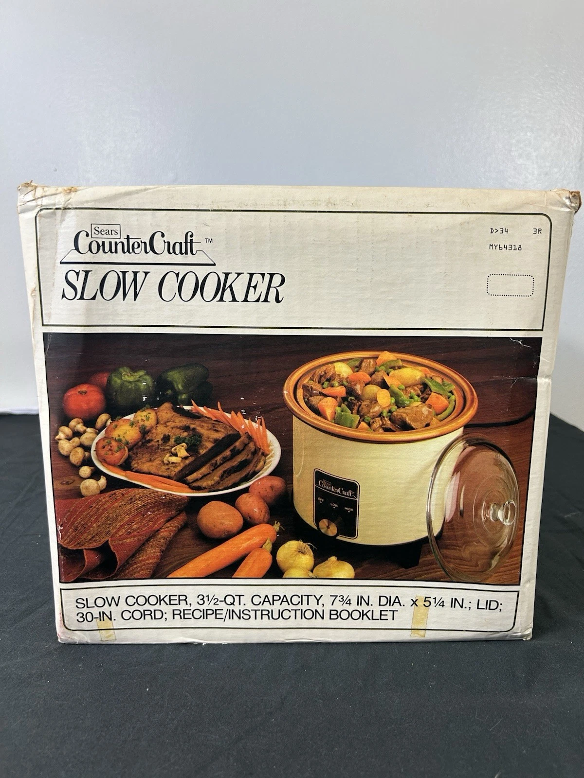 Vintage Sears Countercraft Crock Watcher Crock Pot 3.5QT Slow Cooker New