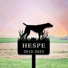 Custom GSP Dog Memorial Metal Stake, Personalized Hunting Dog Grave Marker Gift