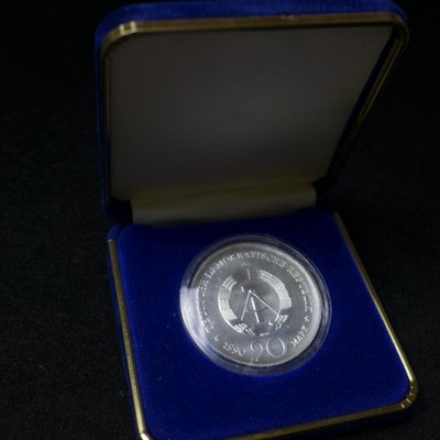 1990 A/East Germany  .999 Fine silver  20 Marks -Brandenburg Gate Berlin - BU