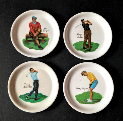 vtg - WILSON golf coasters - Full set #2 - Sarazen Marr Archer Wright - PGA Tour