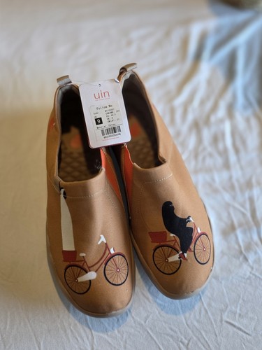 UIN Men's Follow Me Art Painted Canvas Slip-On Shoes Loafers Size 9 New With Tag