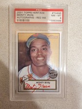 2001 Topps Heritage Monte Irvin REAL ONE AUTO Red Ink /52 - PSA 8 NM-MT - HOF